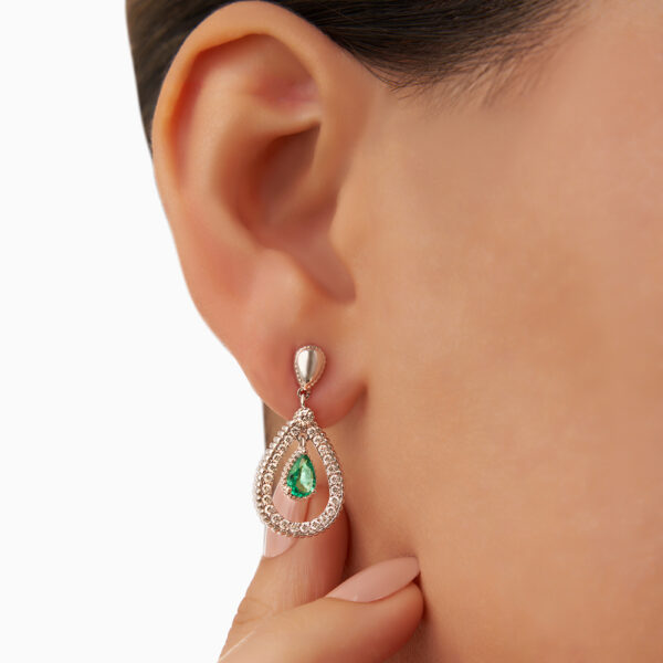 Emerald Diamond  Earring