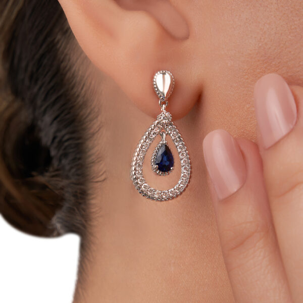 Sapphire Diamond  Earring