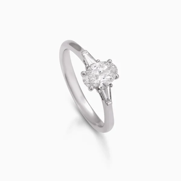 Oval Diamond Solitaire Ring