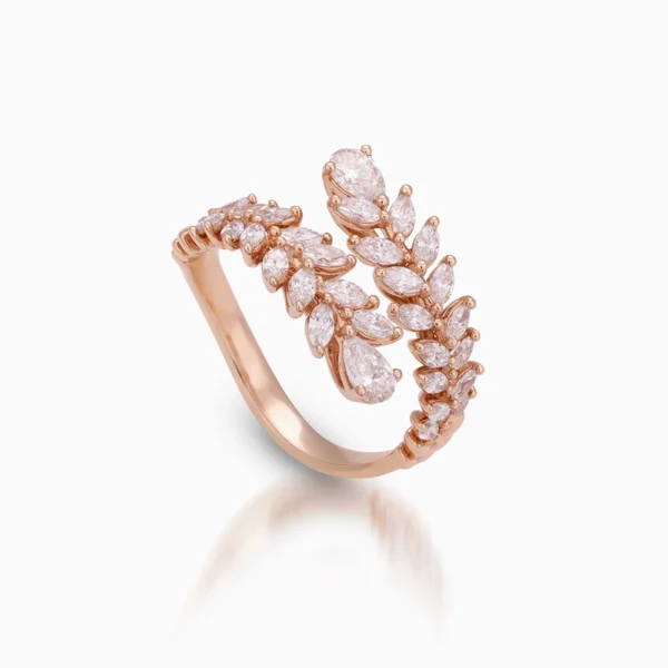 leaf Rose Gold diamond ring