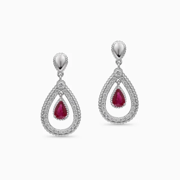 Ruby Diamond  Earrings