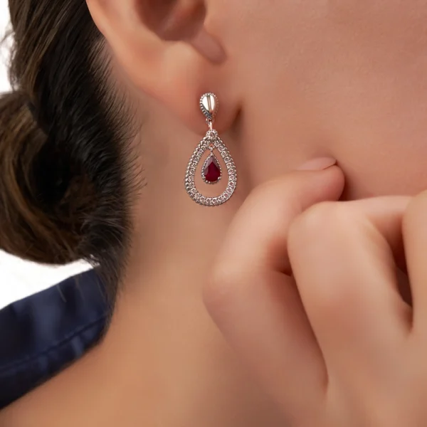 Ruby Diamond  Earrings