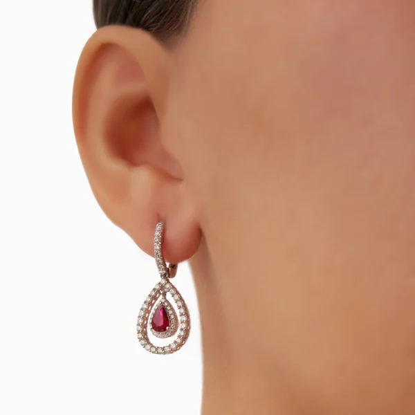 Ruby  Diamond  Earring