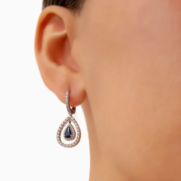 Sapphire Diamond  Earring