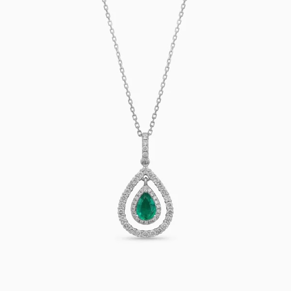 Emerald Diamond  Necklace